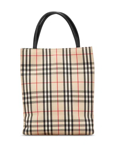 Pre-owned Burberry 2000-2017 House Check Canvas Handbag