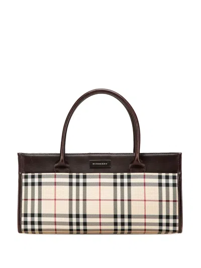 Pre-owned Burberry 2000-2017 House Check Canvas Handbag