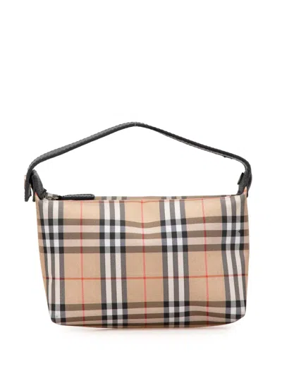 Pre-owned Burberry 2000-2017 House Check Canvas Handbag