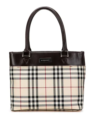 Pre-owned Burberry 2000-2017 House Check Canvas Handbag