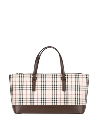 Pre-owned Burberry 2000-2017 House Check Canvas Handbag