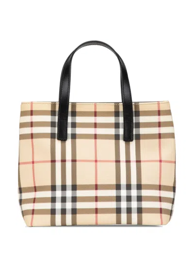Pre-owned Burberry 2000-2017 House Check Canvas Handbag In Brown
