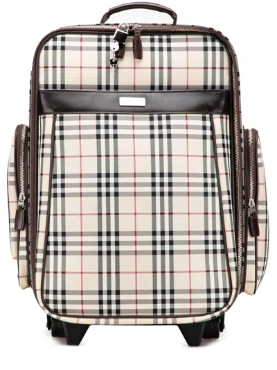Pre-owned Burberry 2000-2017 House Check Canvas Luggage Travel Bag