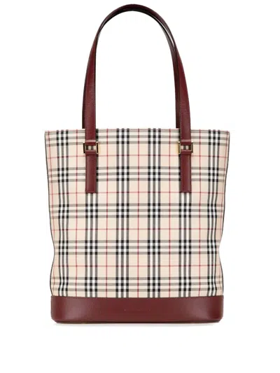 Pre-owned Burberry 2000-2017 House Check Canvas Tote Bag