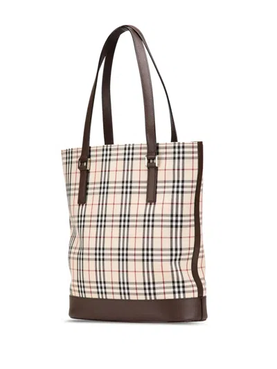 Pre-owned Burberry 2000-2017 House Check Canvas Tote Bag