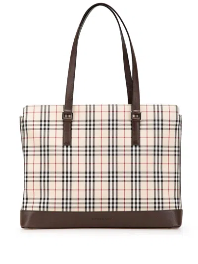 Pre-owned Burberry 2000-2017 House Check Canvas Tote Bag