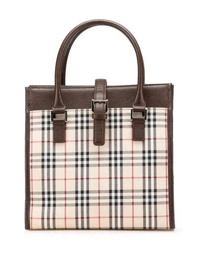 Pre-owned Burberry 2000-2017 House Check Canvas Tote Bag