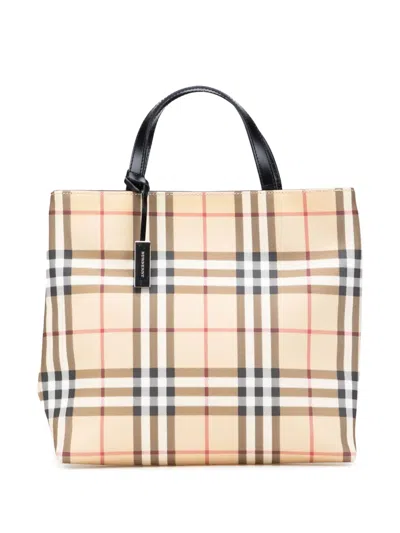 Pre-owned Burberry 2000-2017 House Check Canvas Tote Bag