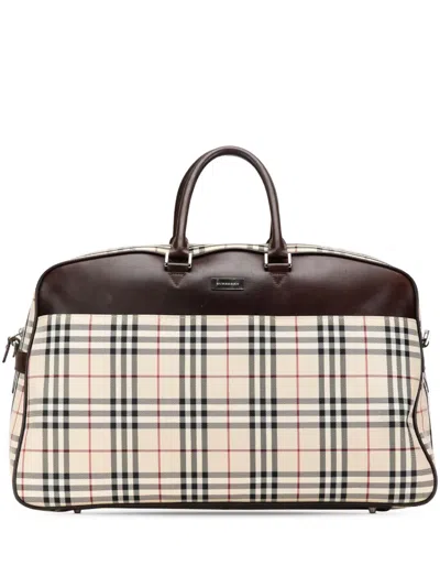 Pre-owned Burberry 2000-2017 House Check Canvas Travel Bag