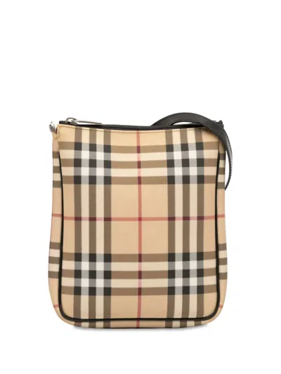 Pre-owned Burberry 2000-2017 House Check Coated Canvas Crossbody Bag