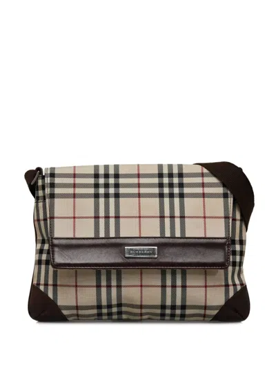 Pre-owned Burberry 2000-2017 House Check Crossbody Bag In Neutrals