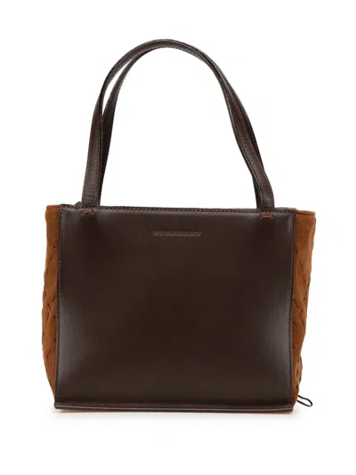 Pre-owned Burberry 2000-2017 Leather And Suede Handbag In Brown