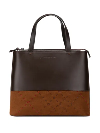Pre-owned Burberry 2000-2017 Leather And Suede Stitch Tote Bag