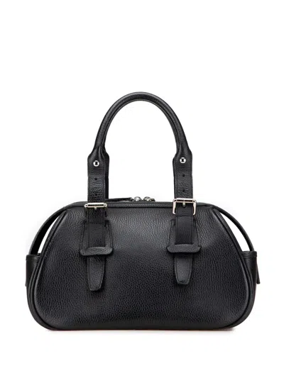 Pre-owned Burberry 2000-2017 Leather Boston Bag In Black