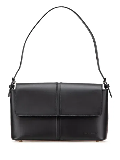 Pre-owned Burberry 2000-2017 Leather Flap Shoulder Bag In Black