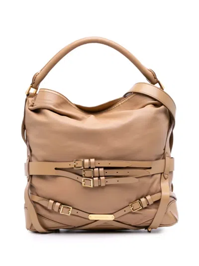 Pre-owned Burberry 2000-2017 Leather Gosford Bridle Satchel In Brown
