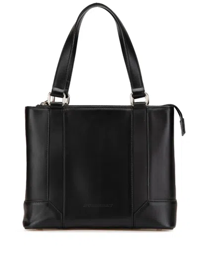 Pre-owned Burberry 2000-2017 Leather Handbag In Black