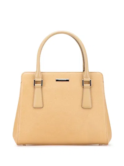 Pre-owned Burberry 2000-2017 Leather Handbag In Brown