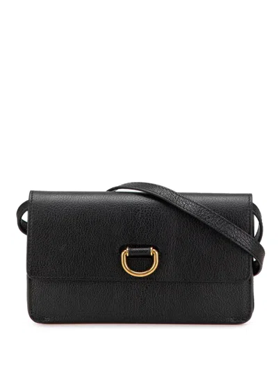 Pre-owned Burberry 2000-2017 Leather Hayes D Ring Crossbody Bag In Black