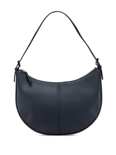 Pre-owned Burberry 2000-2017 Leather Hobo Shoulder Bag In Blue