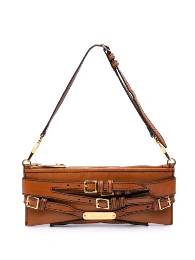 Pre-owned Burberry 2000-2017 Leather Parmoor Bridle Shoulder Bag In Brown