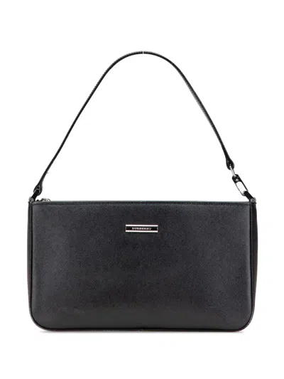 Pre-owned Burberry 2000-2017 Leather Shoulder Bag In Black