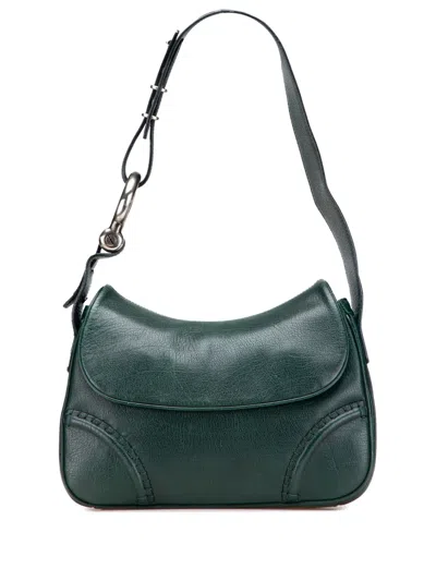 Pre-owned Burberry 2000-2017 Leather Shoulder Bag In Green