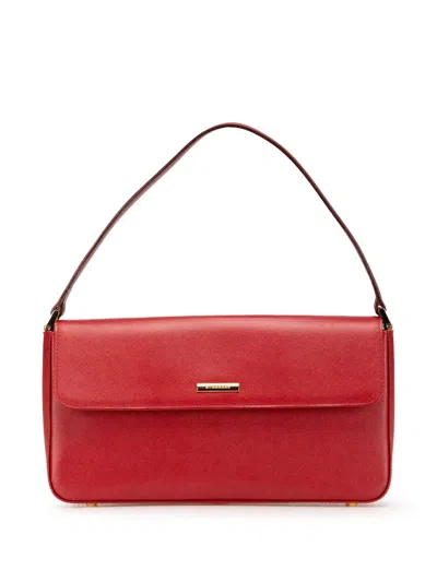 Pre-owned Burberry 2000-2017 Leather Shoulder Bag In Red