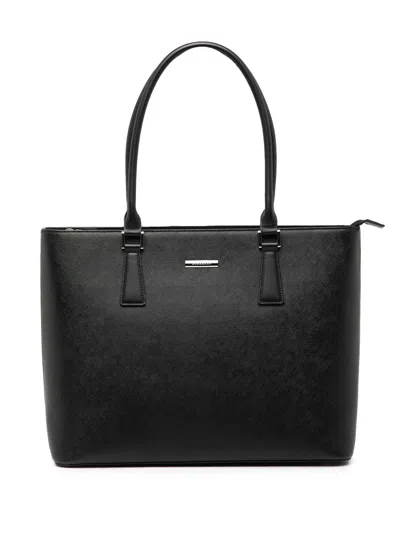 Pre-owned Burberry 2000-2017 Leather Tote Bag In Black