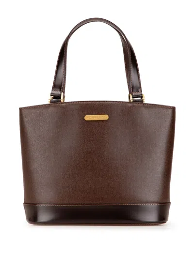 Pre-owned Burberry 2000-2017 Leather Tote Bag In Brown