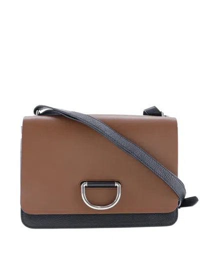 Pre-owned Burberry 2000-2017 Medium Bicolor Leather D Ring Crossbody Bag In Black