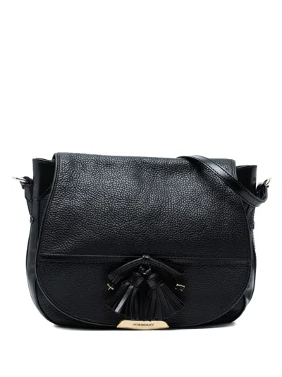 Pre-owned Burberry 2000-2017 Medium Grained Leather Maydown Shoulder Bag In Black