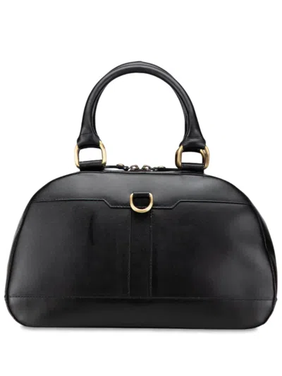 Pre-owned Burberry 2000-2017 Medium Leather Dome Handbag In Black