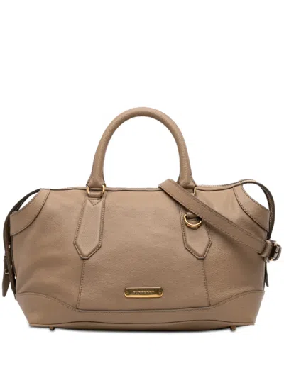 Pre-owned Burberry 2000-2017 Medium Leather Kirley Satchel In Brown