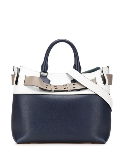 Pre-owned Burberry 2000-2017 Medium Tricolor Leather Marais Belt Bag Satchel