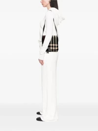 Pre-owned Burberry 2000-2017 Mega Check Wool Shoulder Bag In Black