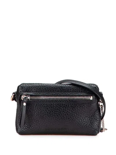 Pre-owned Burberry 2000-2017 Mini Grainy Calfskin Rossett Crossbody Bag In Black