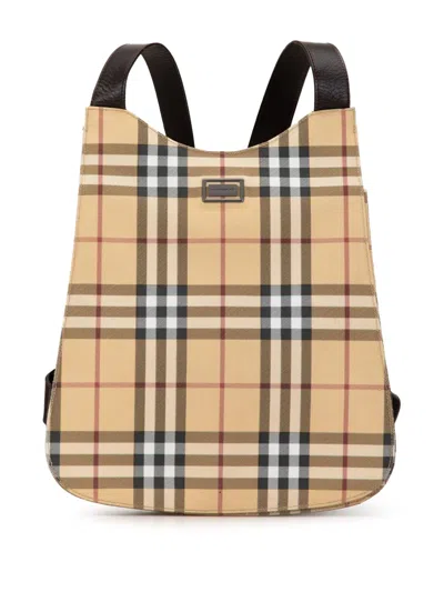 Pre-owned Burberry 2000-2017 Nova Check Backpack In Brown