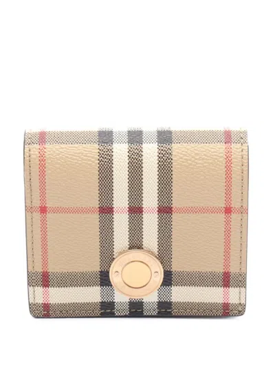 Pre-owned Burberry 2000-2017 Nova Check Bifold Wallet Small Wallets In Brown