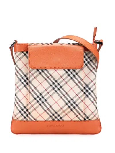 Pre-owned Burberry 2000-2017 Nova Check Canvas Crossbody Bag In Brown