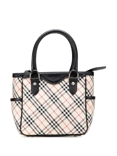 Pre-owned Burberry 2000-2017 Nova Check Canvas Handbag In Brown