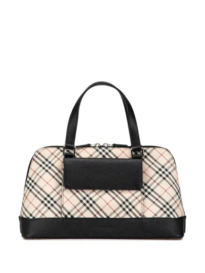 Pre-owned Burberry 2000-2017 Nova Check Canvas Handbag In Brown