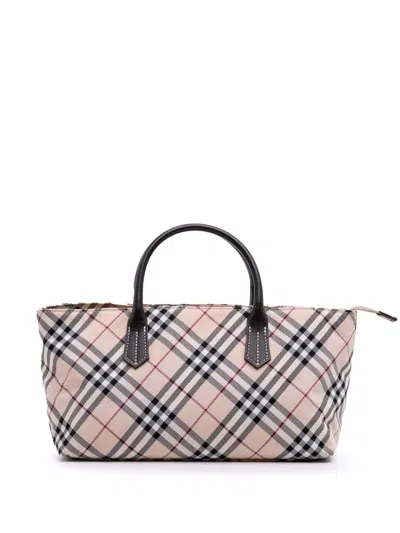 Pre-owned Burberry 2000-2017 Nova Check Canvas Handbag In Brown