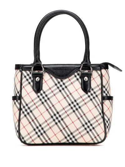 Pre-owned Burberry 2000-2017 Nova Check Canvas Handbag In Brown