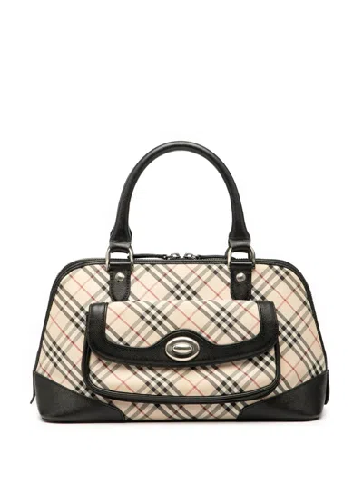 Pre-owned Burberry 2000-2017 Nova Check Canvas Handbag In Brown