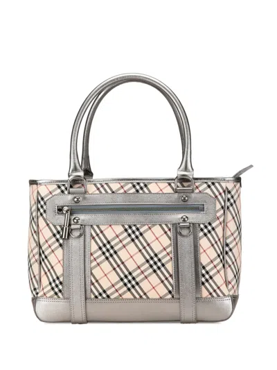 Pre-owned Burberry 2000-2017 Nova Check Canvas Tote Bag In Brown