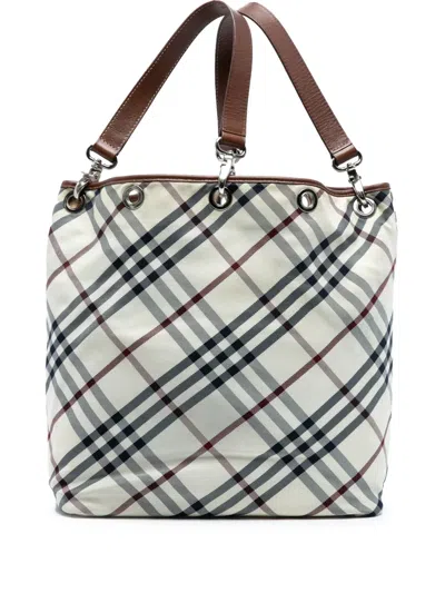 Pre-owned Burberry 2000-2017 Nova Check Canvas Tote Bag In Brown
