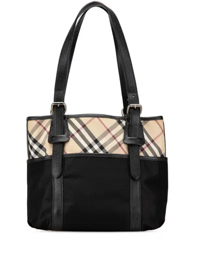 Pre-owned Burberry 2000-2017 Nova Check Nylon Tote Bag
