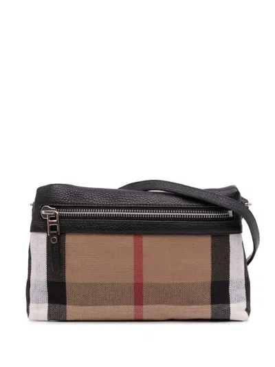 Pre-owned Burberry 2000-2017 Small House Check Canvas Farley Crossbody Bag