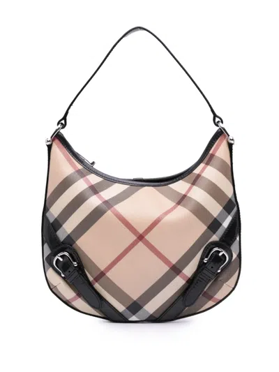 Pre-owned Burberry 2000-2017 Supernova Check Coated Canvas Larkin Hobo Bag